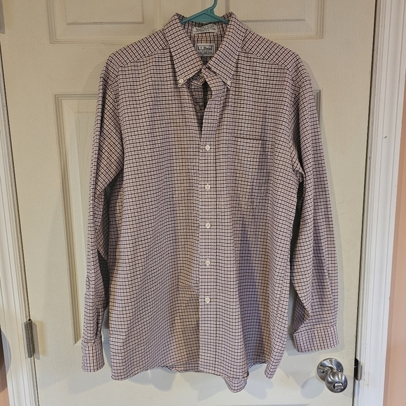 L.L.Bean 16-35 Button Down Plaid Long Sleeved Shirt - Picture 1 of 5